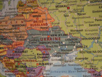 Landkarte von Europa, mit der Ukrainie im Zentrum